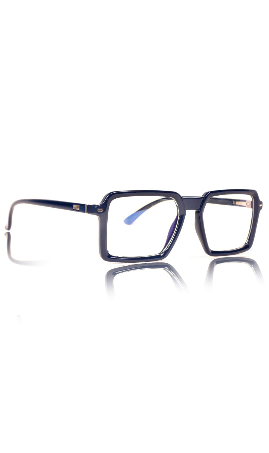 Colour Frame Series Eyewears | Blue Rays Protection Square Stylish Spectacles With Anti Glare Eyeglasses For Men and Women Eyewears (Navy Blue)