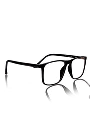 Premium Series Pure Acetate Sheet Rectangle Eyewear Frame | Modern Fashionable Trending Spectacle Eyeglasses For Men and Women (Opaque Black)