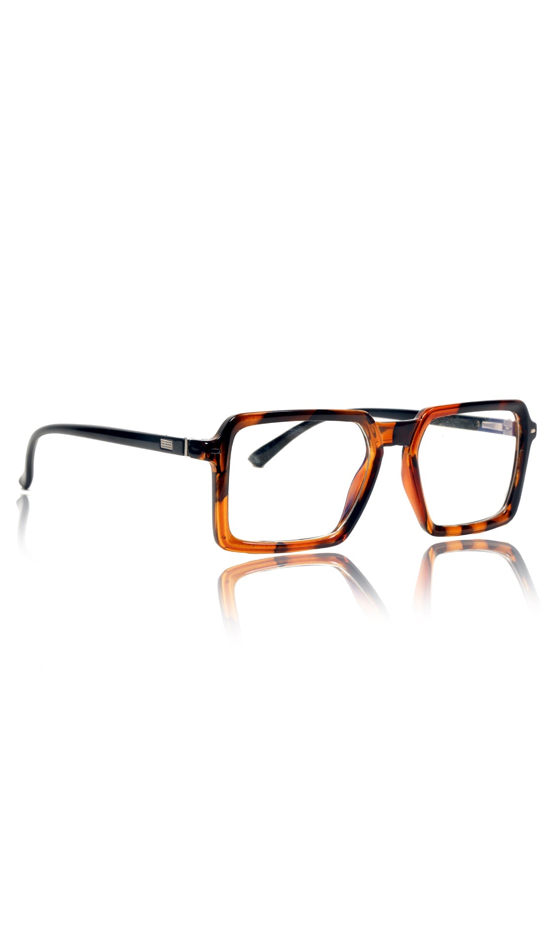 Colour Frame Series Eyewears | Blue Rays Protection Square Stylish Spectacles With Anti Glare Eyeglasses For Men and Women Eyewears (Leopard Print)