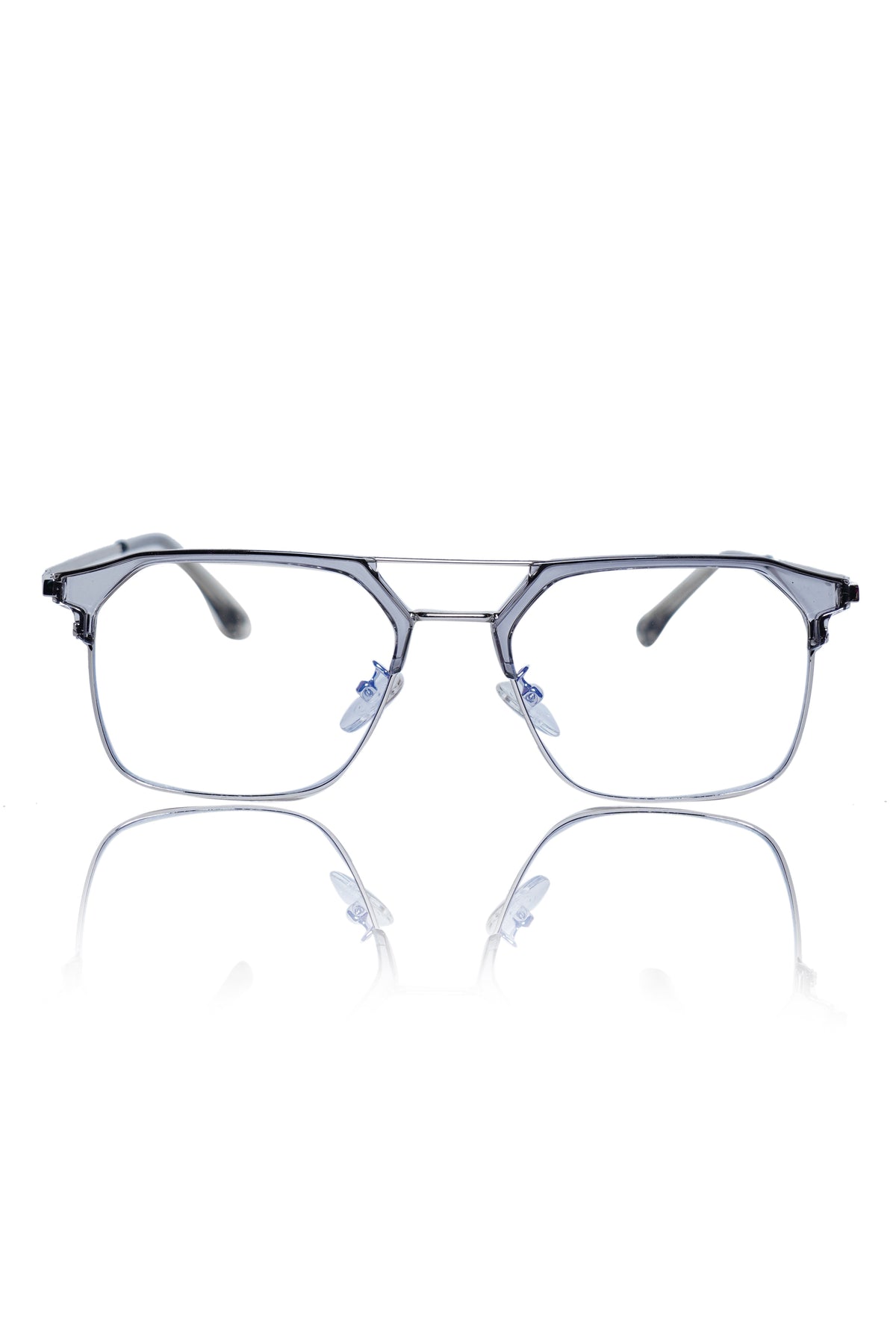 Premium Series Classic Vintage Eyewear Eyeglasses Spectacles with Blue Light Anti Glare Glasses Frame for Men and Women (Transparent)