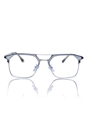 Premium Series Classic Vintage Eyewear Eyeglasses Spectacles with Blue Light Anti Glare Glasses Frame for Men and Women (Transparent)
