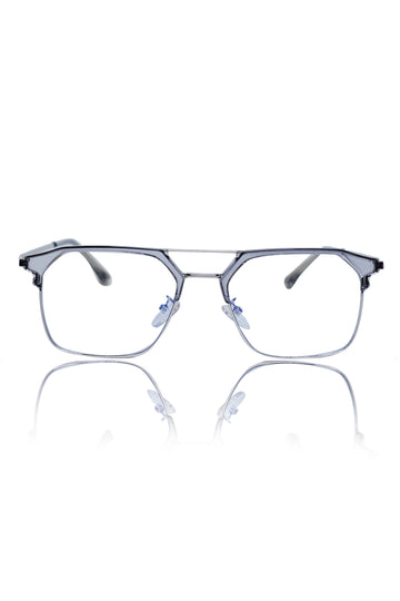 Premium Series Classic Vintage Eyewear Eyeglasses Spectacles with Blue Light Anti Glare Glasses Frame for Men and Women (Transparent)
