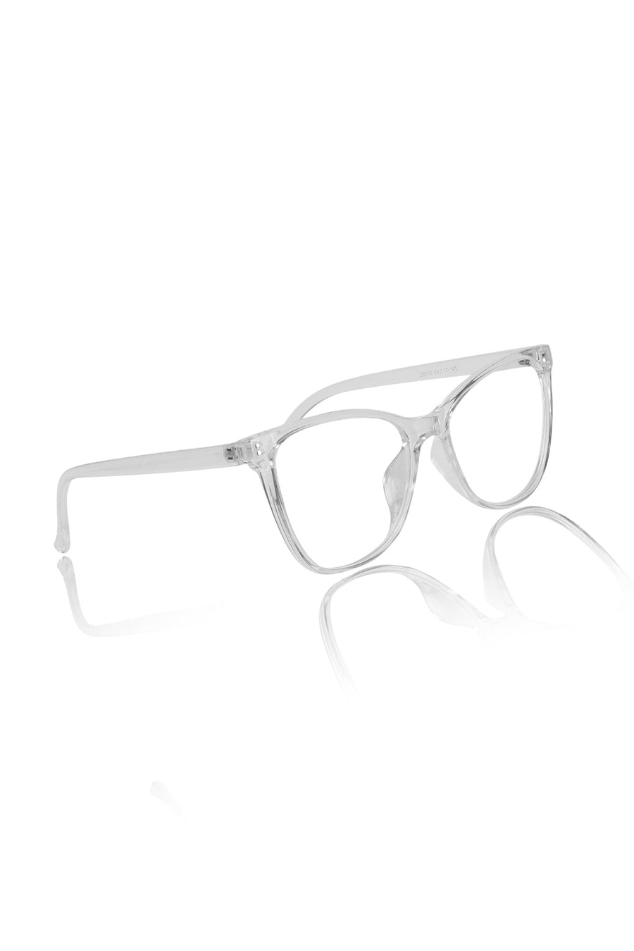 Stylish Looking Over size Cat Eye Spectcale Frame | Anti Glare Computer Protection Eyewear Eyeglasses For Women (Transparent)