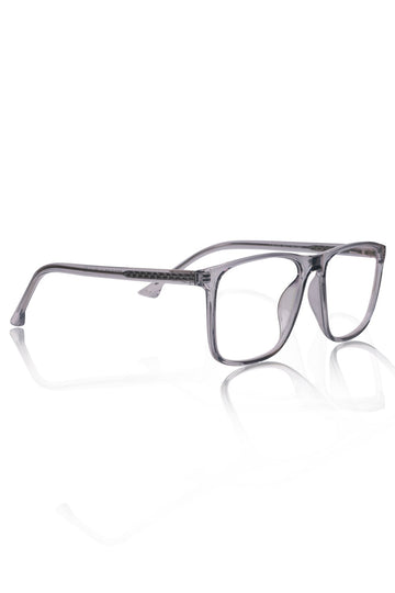 Premium Series Pure Acetate Sheet Rectangle Eyewear Frame | Modern Fashionable Trending Spectacle Eyeglasses For Men and Women (Ash Grey)