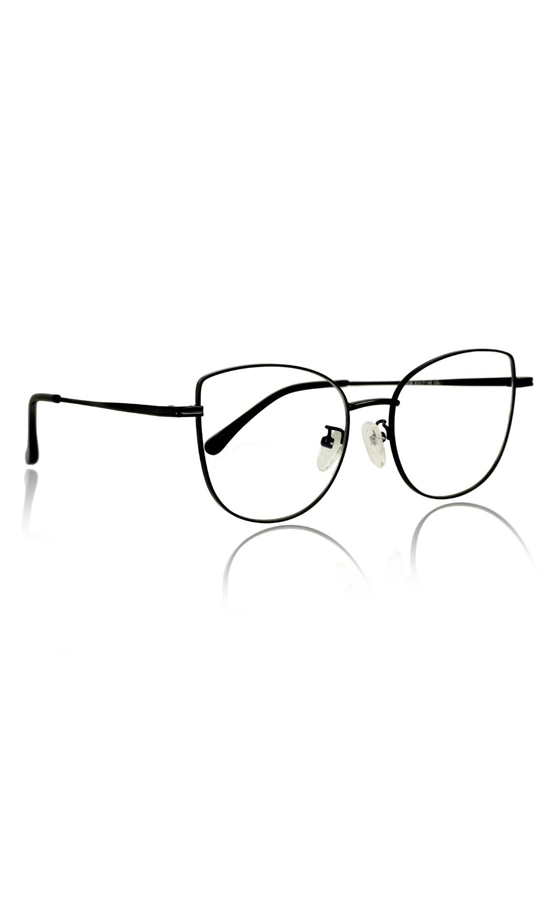 Premium Series Cat Eye Metal Designer Frame Women Spectacle | Fashionable Blu Cut Anti Glare Eyeglasses For Computer, Mobile Phone and Blue Rays Protection Eyewear (Black)