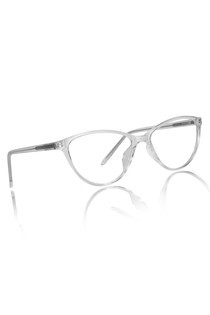 Premium Series Cat Eye New Design Blu Cut Eyeglasses Pure Acetate Frame | Fashionable Spectacle Eyewear For Women (Transparent)