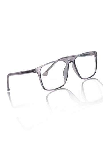 Premium Series Pure Acetate Sheet Rectangle Eyewear Frame | Modern Fashionable Trending Spectacle Eyeglasses For Men and Women (Ash Grey)