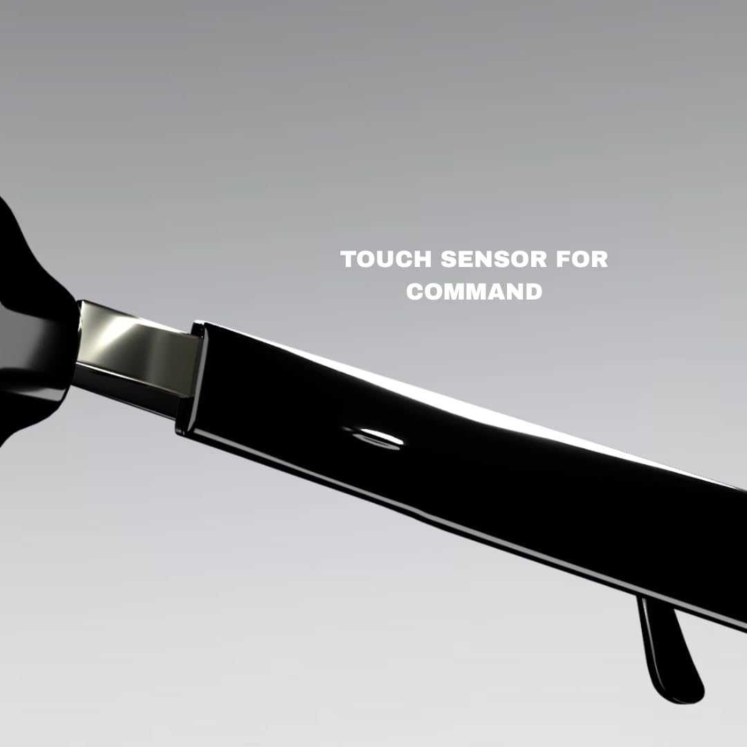 Jodykoes Square Smart Glasses with Speaker and Voice Assistant (Blue)