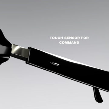 Jodykoes Square Smart Glasses with Speaker and Voice Assistant (Blue)