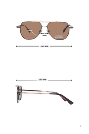 Legacy Metal Square Sunglasses – UV400 Polarized (Brown)