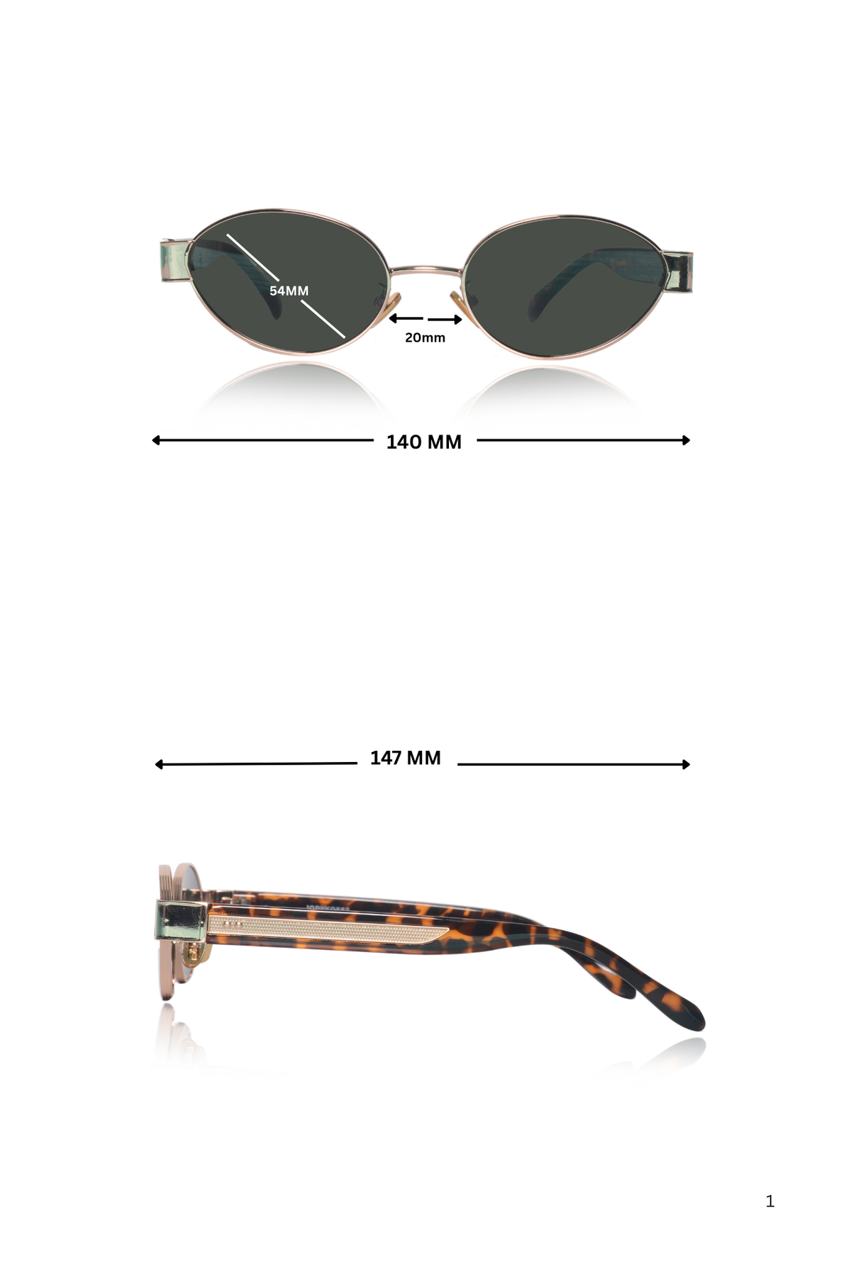 Legacy Metal Oval Sunglasses – UV400 Polarized (Gold)