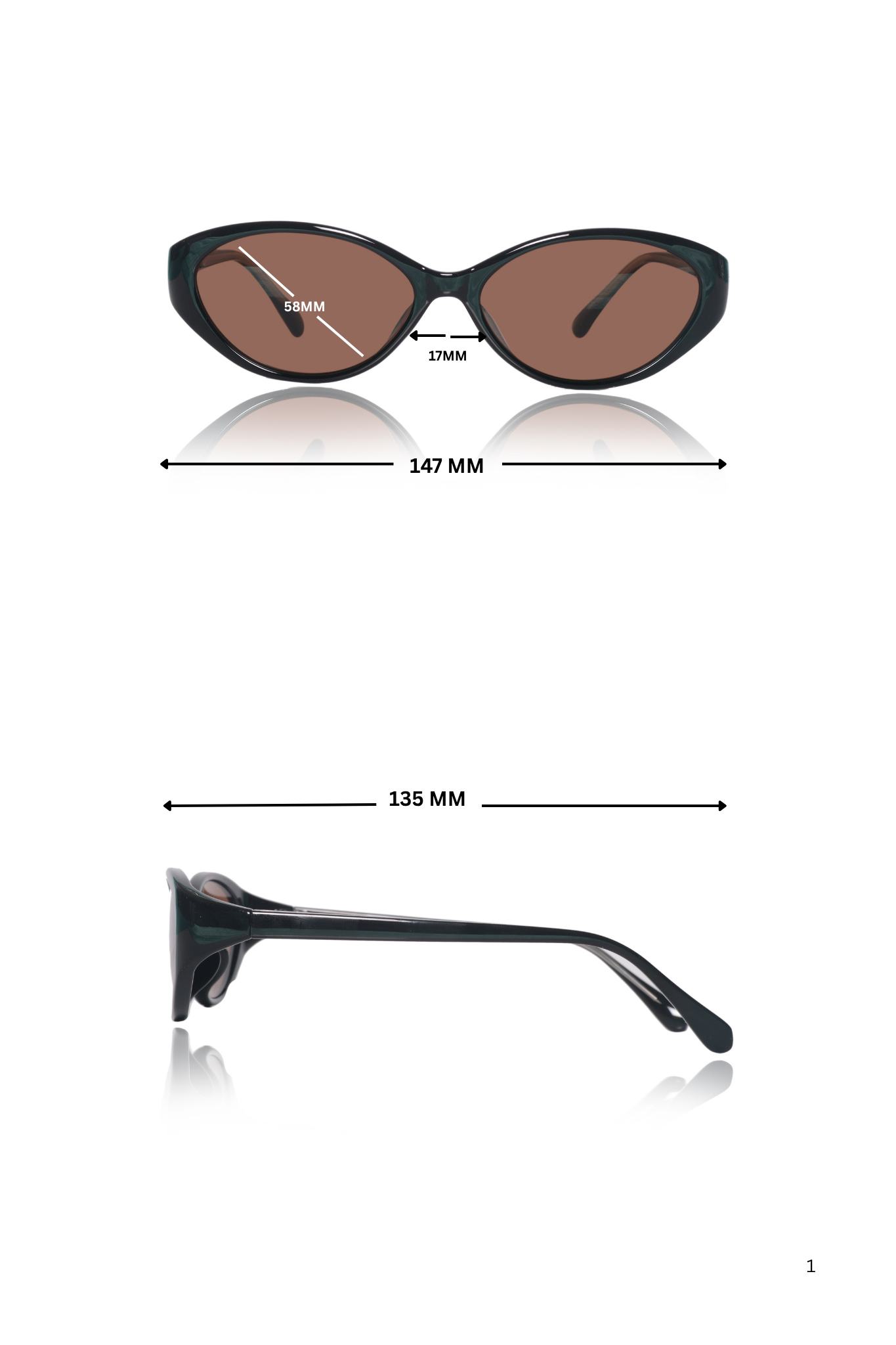 Legacy Cat Eye Sunglasses – UV400 Polarized (Brown)