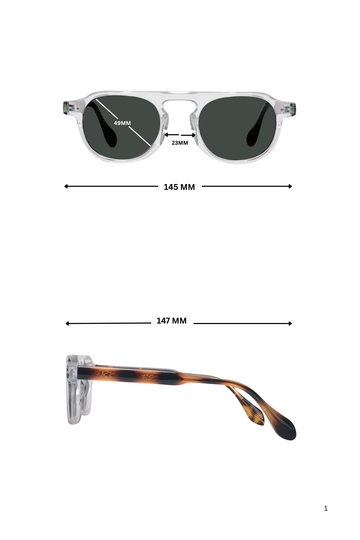 Legacy Round Aviator Square Sunglasses – UV400 Polarized (Clear Tortoise)