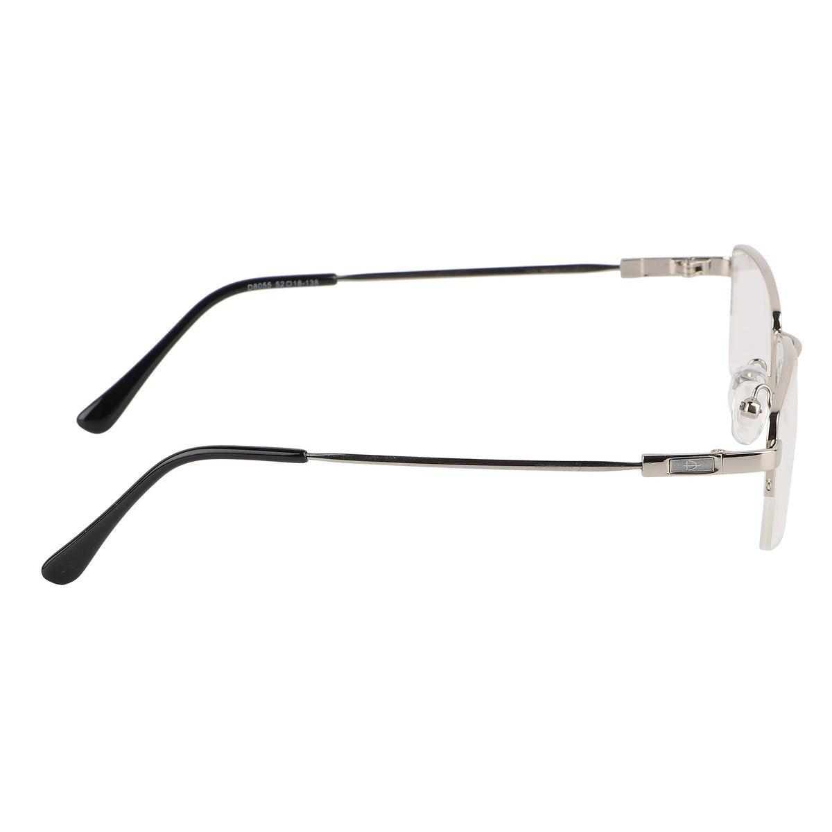 Flexible Arms Metal Half Rim Frame (Silver)