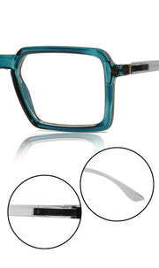 Colour Frame Series Eyewears | Blue Rays Protection Square Stylish Spectacles With Anti Glare Eyeglasses For Men and Women Eyewears (Turquoise Blue)