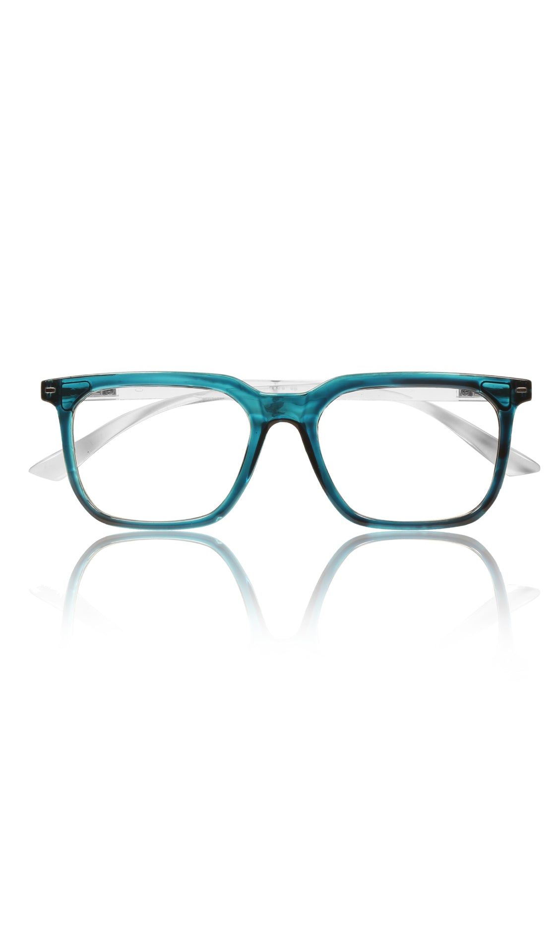 Colour Frame Series: Stylish Square Spectacle Frames with Blue Ray Protection and Anti-Glare Glasses for Men and Women (Turquoise Blue)