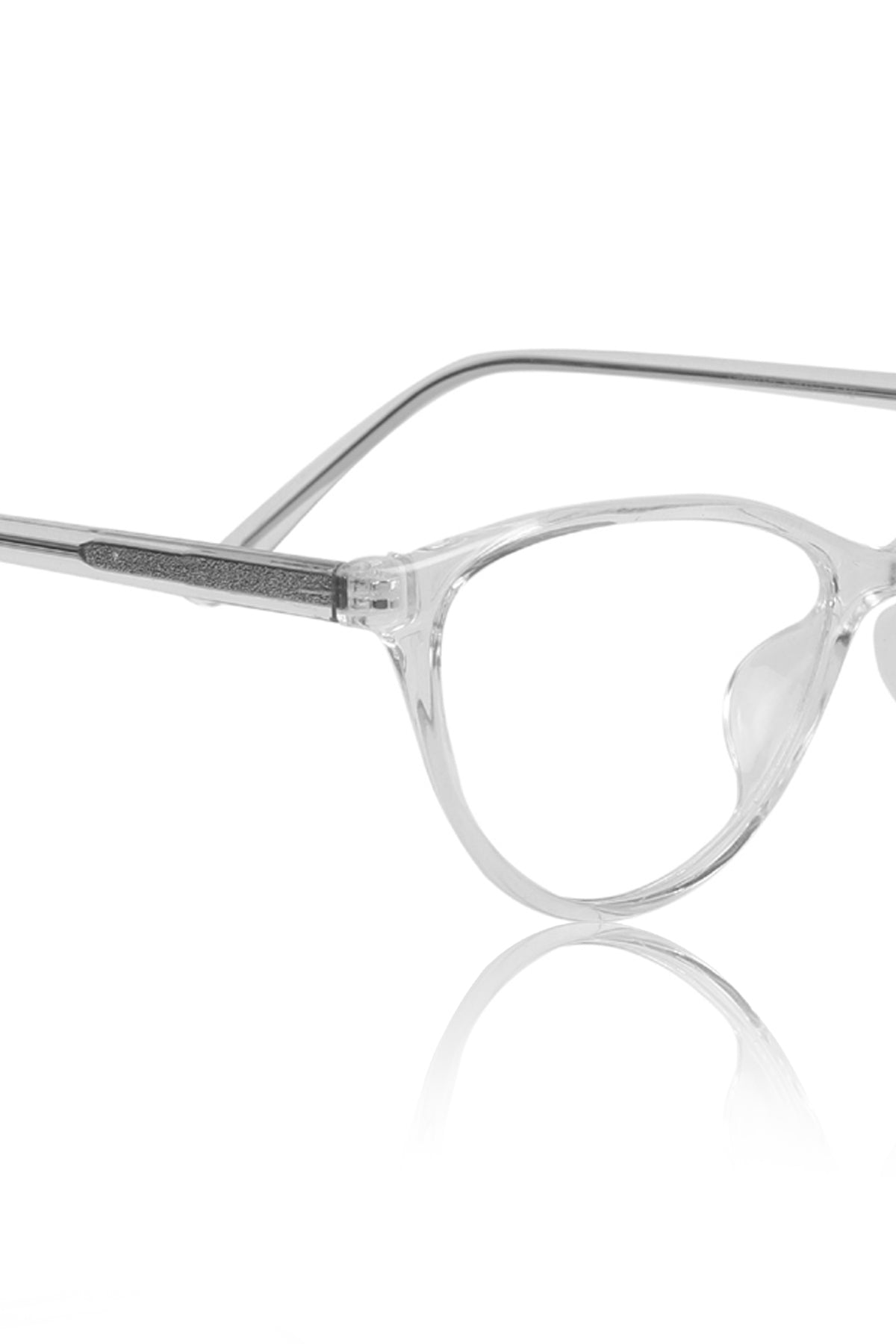 Premium Series Cat Eye New Design Blu Cut Eyeglasses Pure Acetate Frame | Fashionable Spectacle Eyewear For Women (Transparent)