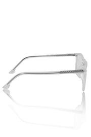 Premium Series Pure Acetate Sheet Rectangle Eyewear Frame | Modern Fashionable Trending Spectacle Eyeglasses For Men and Women (Crystal Transparent)