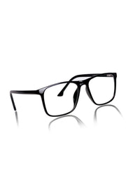 Premium Series Pure Acetate Sheet Rectangle Eyewear Frame | Modern Fashionable Trending Spectacle Eyeglasses For Men and Women (Opaque Black)