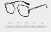 Tony Stark Square Frame Retro Vintage Frame for Men and Women Clear Spectacle Frame (Black & Gold)