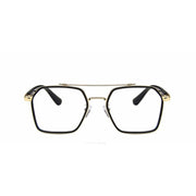Tony Stark Square Frame Retro Vintage Frame for Men and Women Clear Spectacle Frame (Black & Gold)