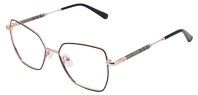 Premium Cat-Eye Metal Frame For Women (Black and Gold)