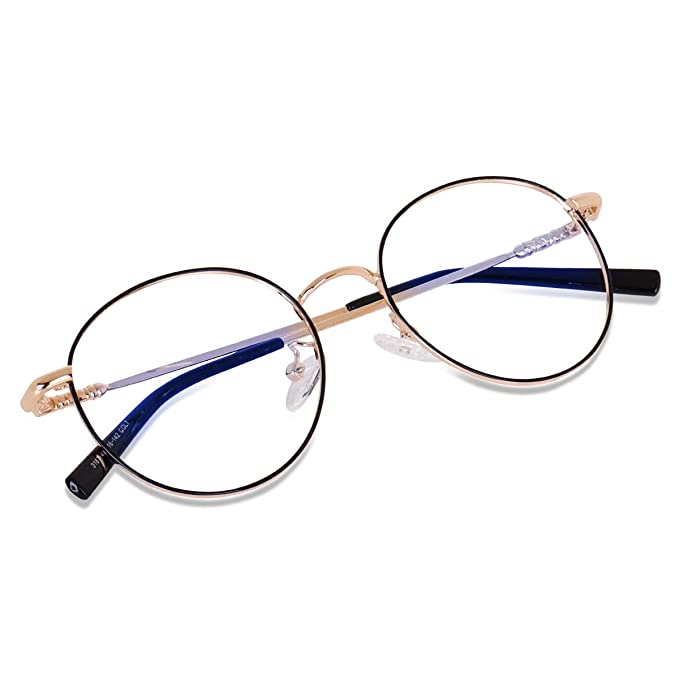 Stylish Looking Round Metal Frame (Black and Gold)