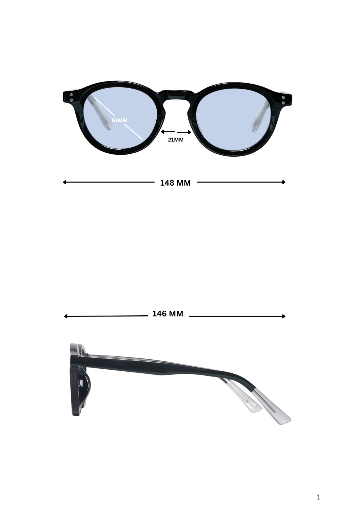 Legacy Round Sunglasses – UV400 Polarized (Trans Blue)