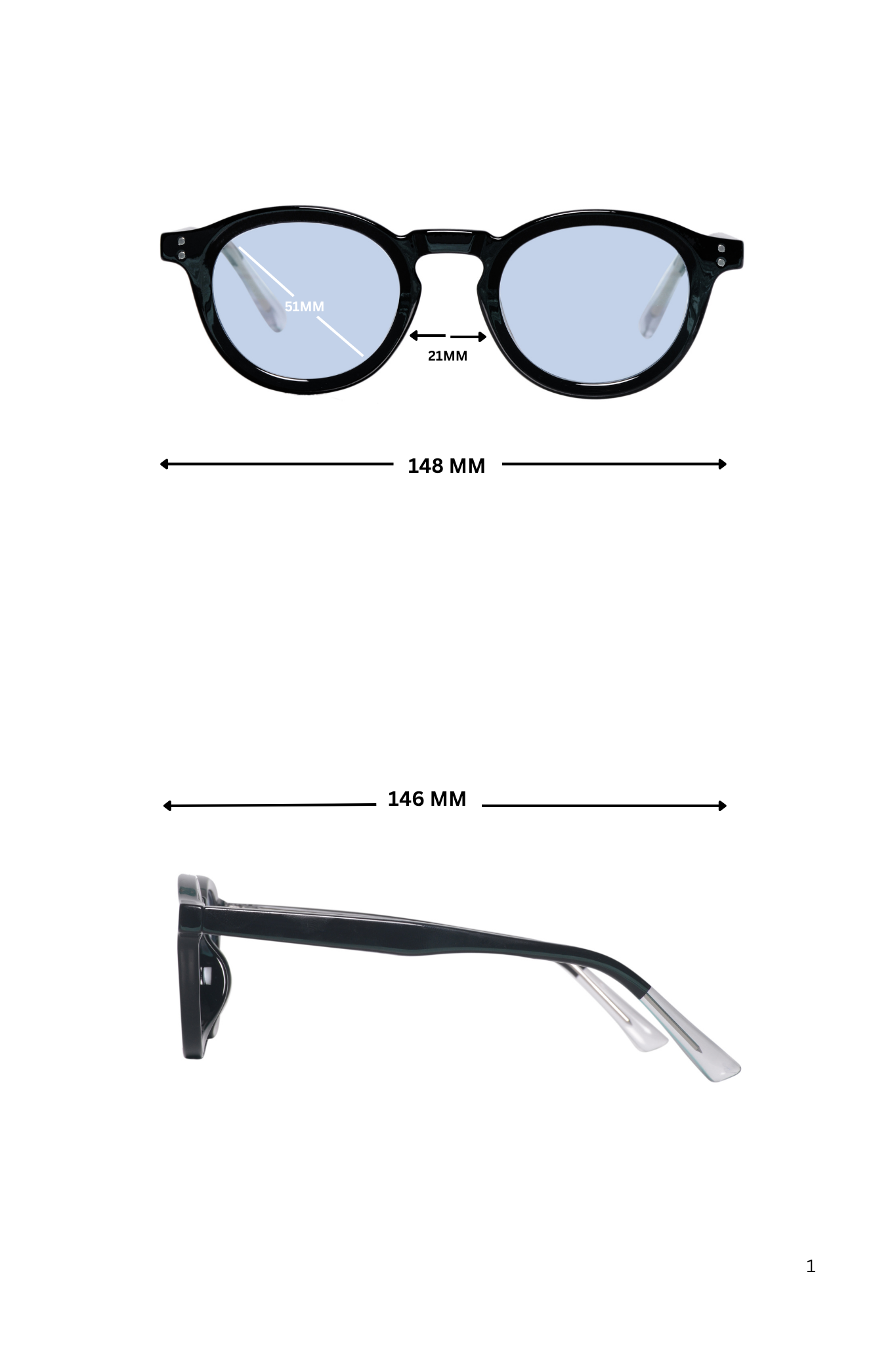 Legacy Round Sunglasses – UV400 Polarized (Trans Blue)