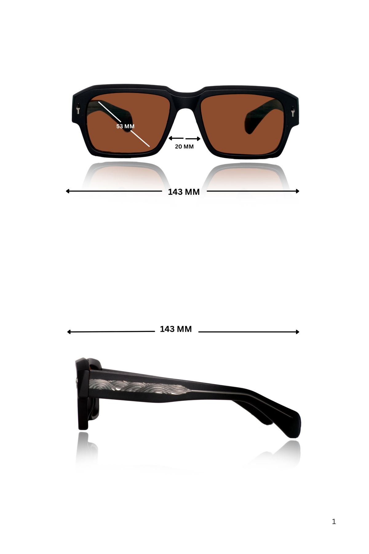Legacy Square Sunglasses – UV400 Polarized (Brown)