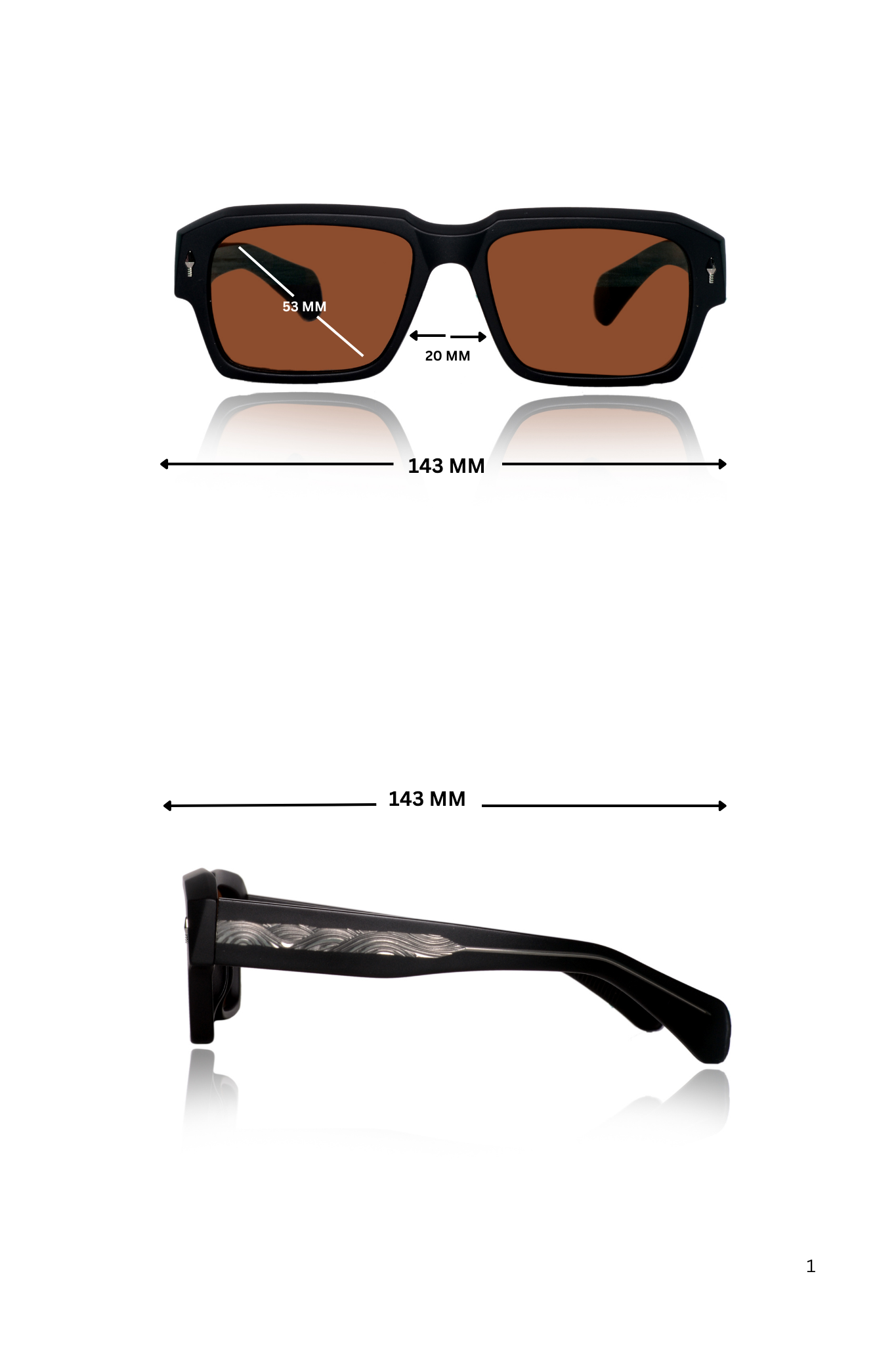 Legacy Square Sunglasses – UV400 Polarized (Brown)