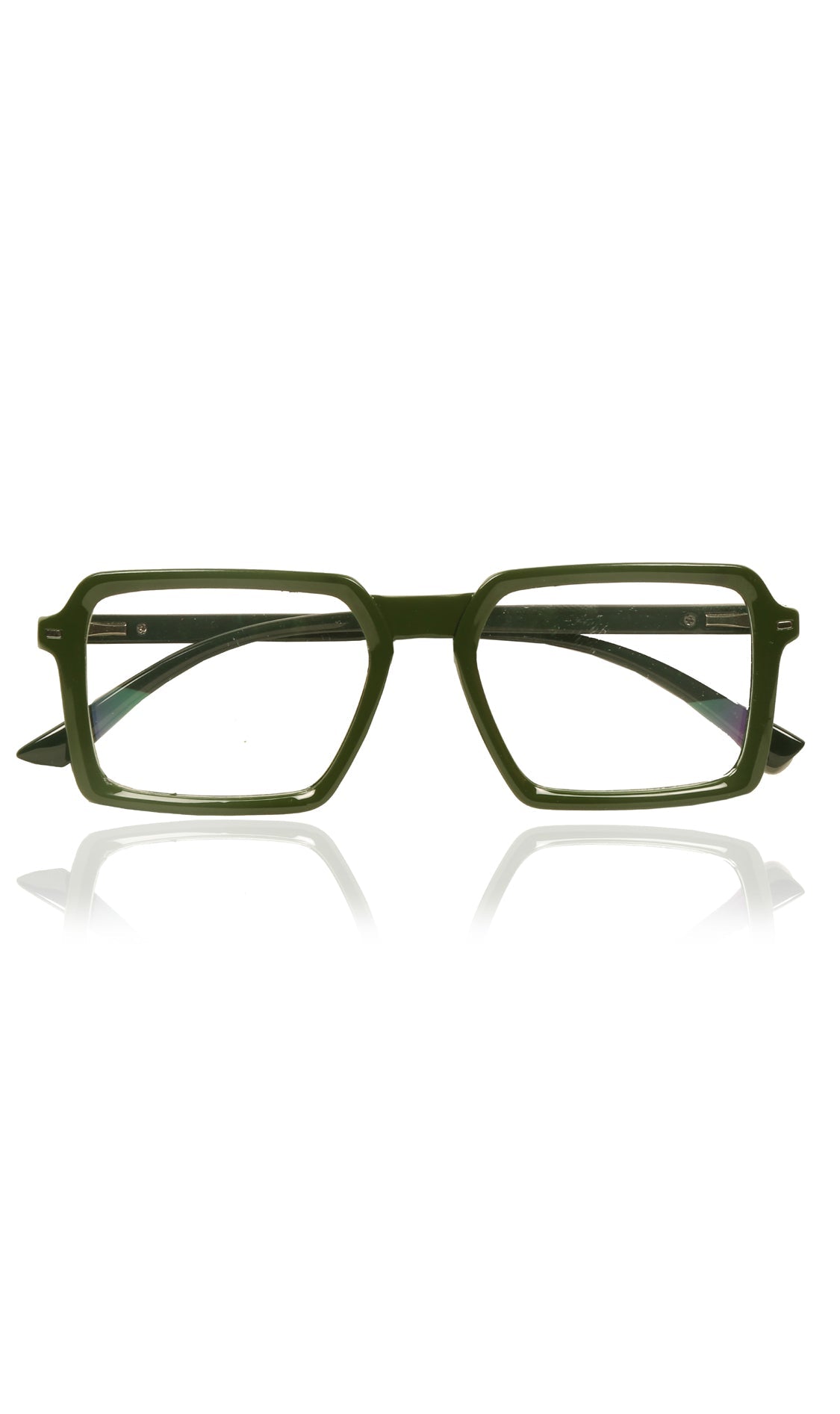 Colour Frame Series Eyewears | Blue Rays Protection Square Stylish Spectacles With Anti Glare Eyeglasses For Men and Women Eyewears (Leaf green)