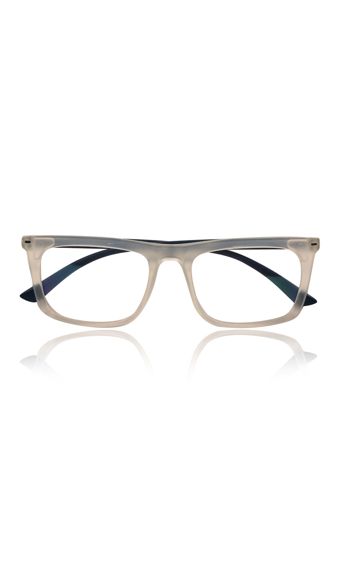 Colour Frame Series Stylish Spectacle Frames for Men | Blue Rays Protection Rectangle Eyewear with Anti Glare Glasses for Men and Women (Matte Transparent)