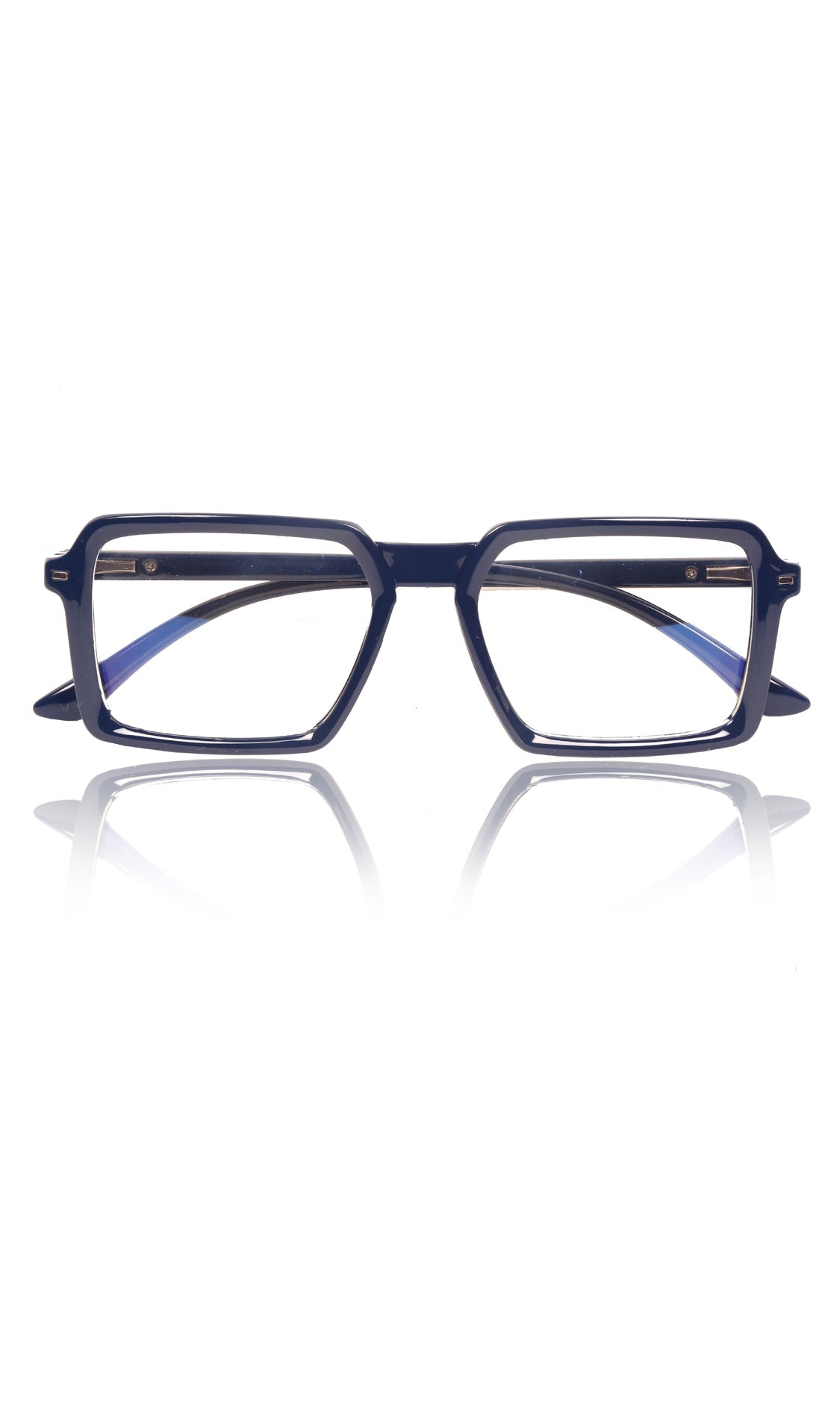 Colour Frame Series Eyewears | Blue Rays Protection Square Stylish Spectacles With Anti Glare Eyeglasses For Men and Women Eyewears (Navy Blue)