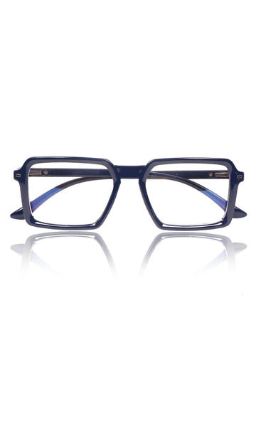 Colour Frame Series Eyewears | Blue Rays Protection Square Stylish Spectacles With Anti Glare Eyeglasses For Men and Women Eyewears (Navy Blue)