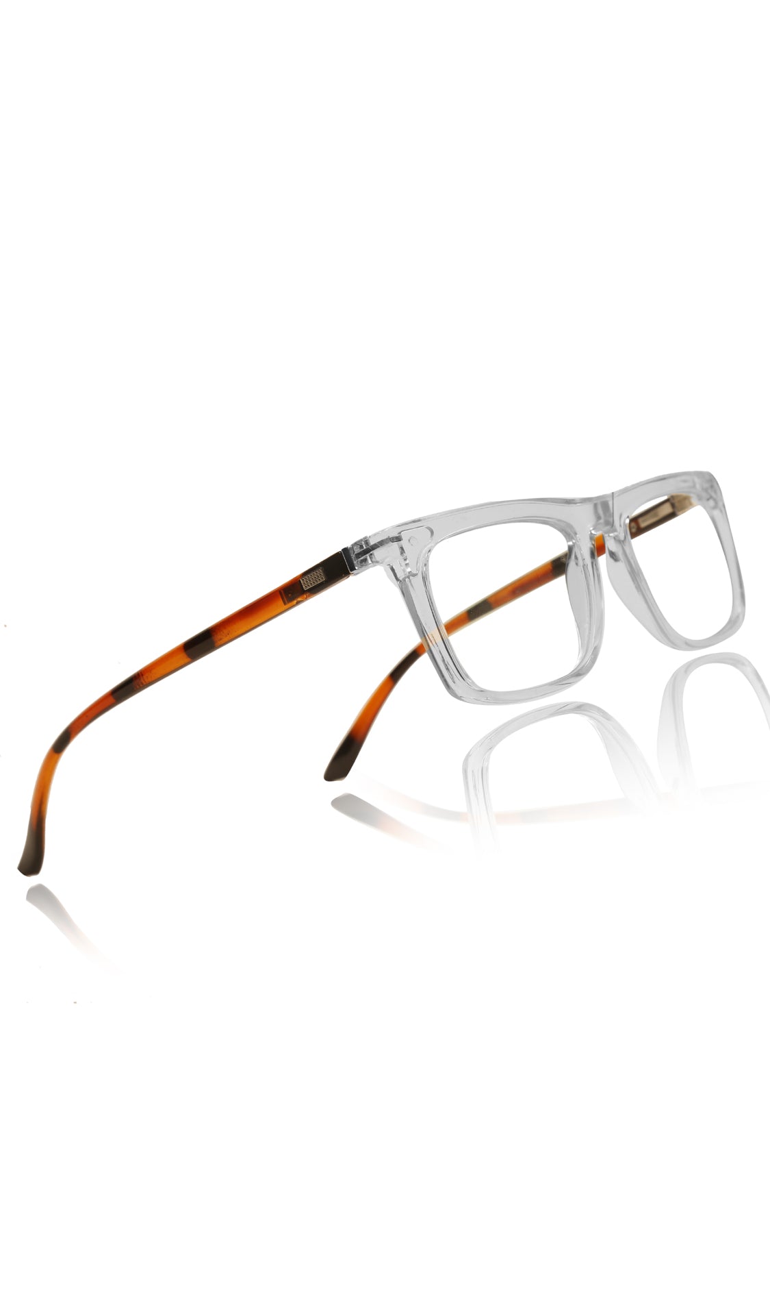 Colour Frame Series Stylish Spectacle Frames for Men | Blue Rays Protection Rectangle Eyewear with Anti Glare Glasses for Men and Women (Printed Transparent)