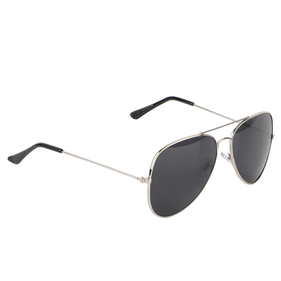 Aviator UV Protection Sunglass (Silver and Full Black)