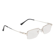 Flexible Arms Metal Half Rim Frame (Silver)