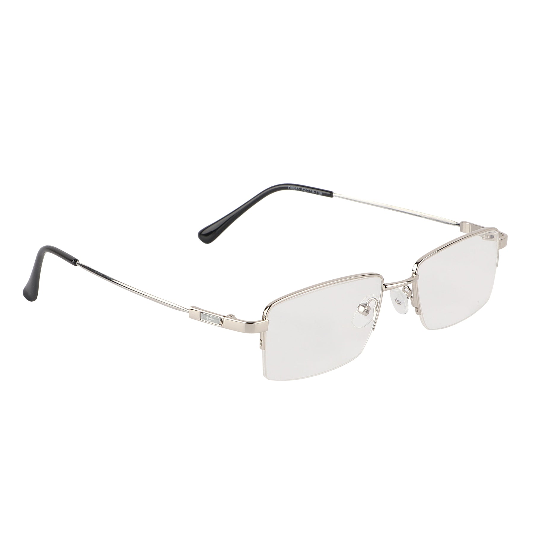 Flexible Arms Metal Half Rim Frame (Silver)