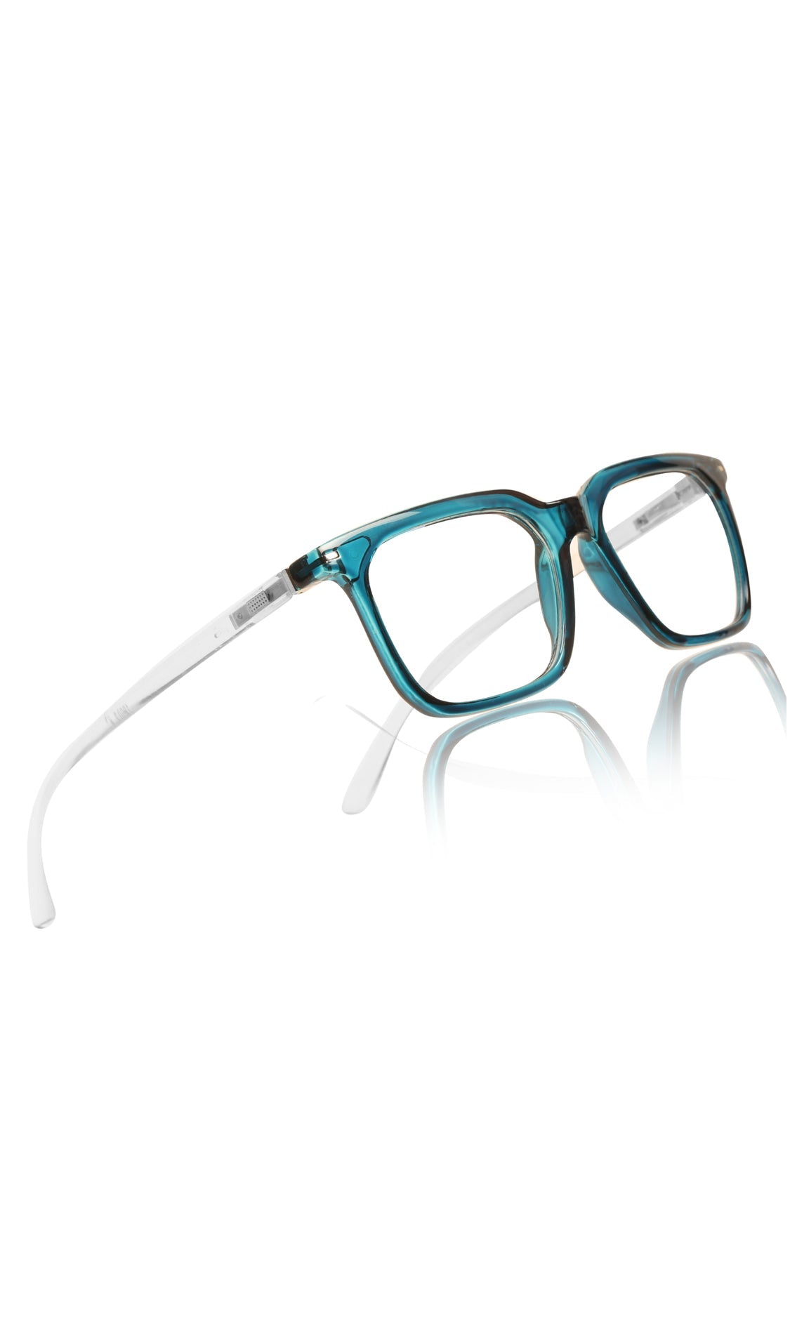 Colour Frame Series: Stylish Square Spectacle Frames with Blue Ray Protection and Anti-Glare Glasses for Men and Women (Turquoise Blue)