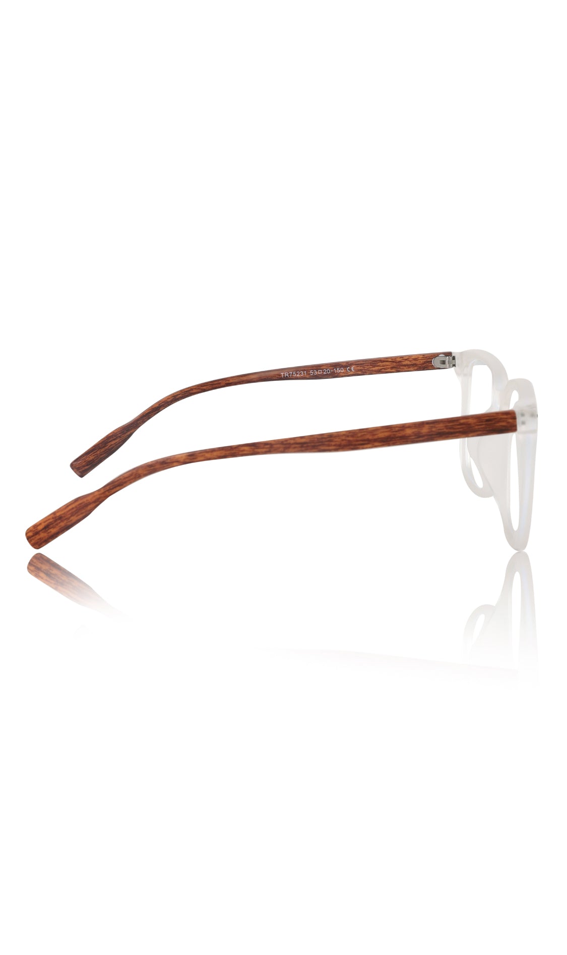 Premium Series Woodern Finish collection Square Spectacle Frame | Fashionable Eyeglasses Eyewear for Men and Women (White Wood)