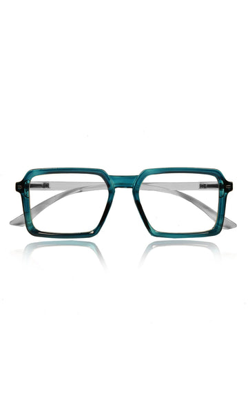 Colour Frame Series Eyewears | Blue Rays Protection Square Stylish Spectacles With Anti Glare Eyeglasses For Men and Women Eyewears (Turquoise Blue)