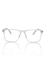 Premium Series Pure Acetate Sheet Rectangle Eyewear Frame | Modern Fashionable Trending Spectacle Eyeglasses For Men and Women (Crystal Transparent)