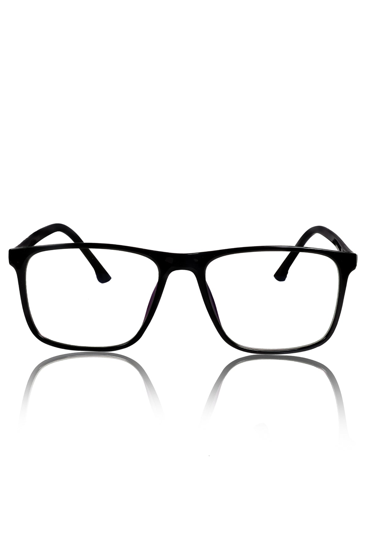 Premium Series Pure Acetate Sheet Rectangle Eyewear Frame | Modern Fashionable Trending Spectacle Eyeglasses For Men and Women (Opaque Black)