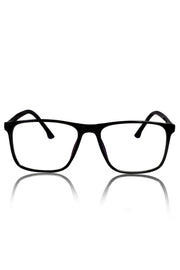 Premium Series Pure Acetate Sheet Rectangle Eyewear Frame | Modern Fashionable Trending Spectacle Eyeglasses For Men and Women (Opaque Black)