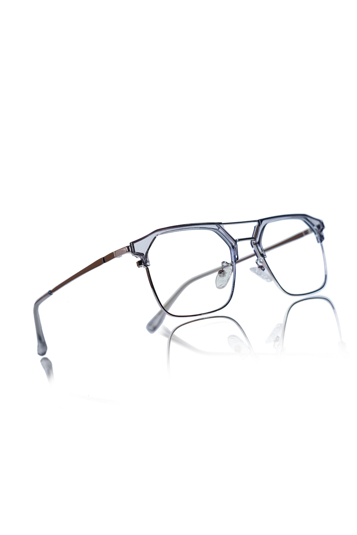 Premium Series Classic Vintage Eyewear Eyeglasses Spectacles with Blue Light Anti Glare Glasses Frame for Men and Women (Transparent)