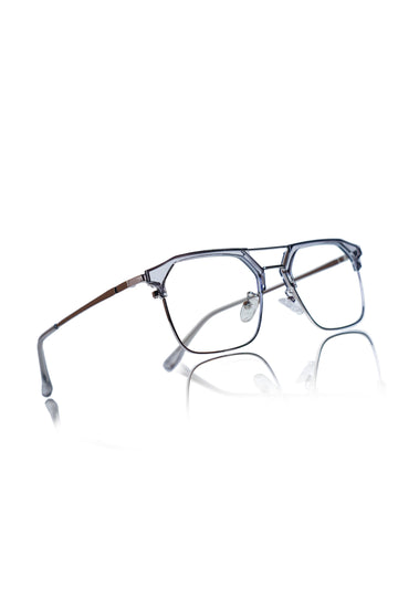 Premium Series Classic Vintage Eyewear Eyeglasses Spectacles with Blue Light Anti Glare Glasses Frame for Men and Women (Transparent)