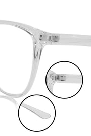 Stylish Looking Over size Cat Eye Spectcale Frame | Anti Glare Computer Protection Eyewear Eyeglasses For Women (Transparent)