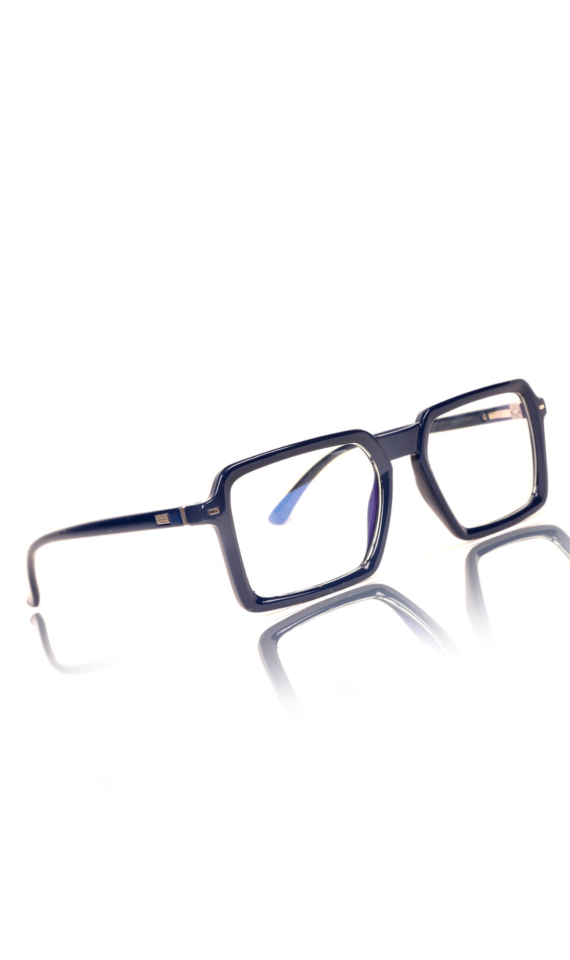 Colour Frame Series Eyewears | Blue Rays Protection Square Stylish Spectacles With Anti Glare Eyeglasses For Men and Women Eyewears (Navy Blue)