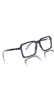 Colour Frame Series Eyewears | Blue Rays Protection Square Stylish Spectacles With Anti Glare Eyeglasses For Men and Women Eyewears (Navy Blue)